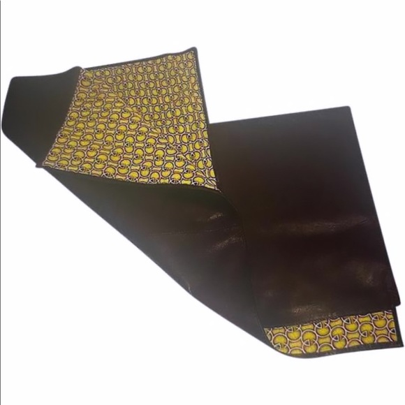 Authentic Vintage Gucci Calf Leather & Silk Monogram GG Scarf - Picture 1 of 5